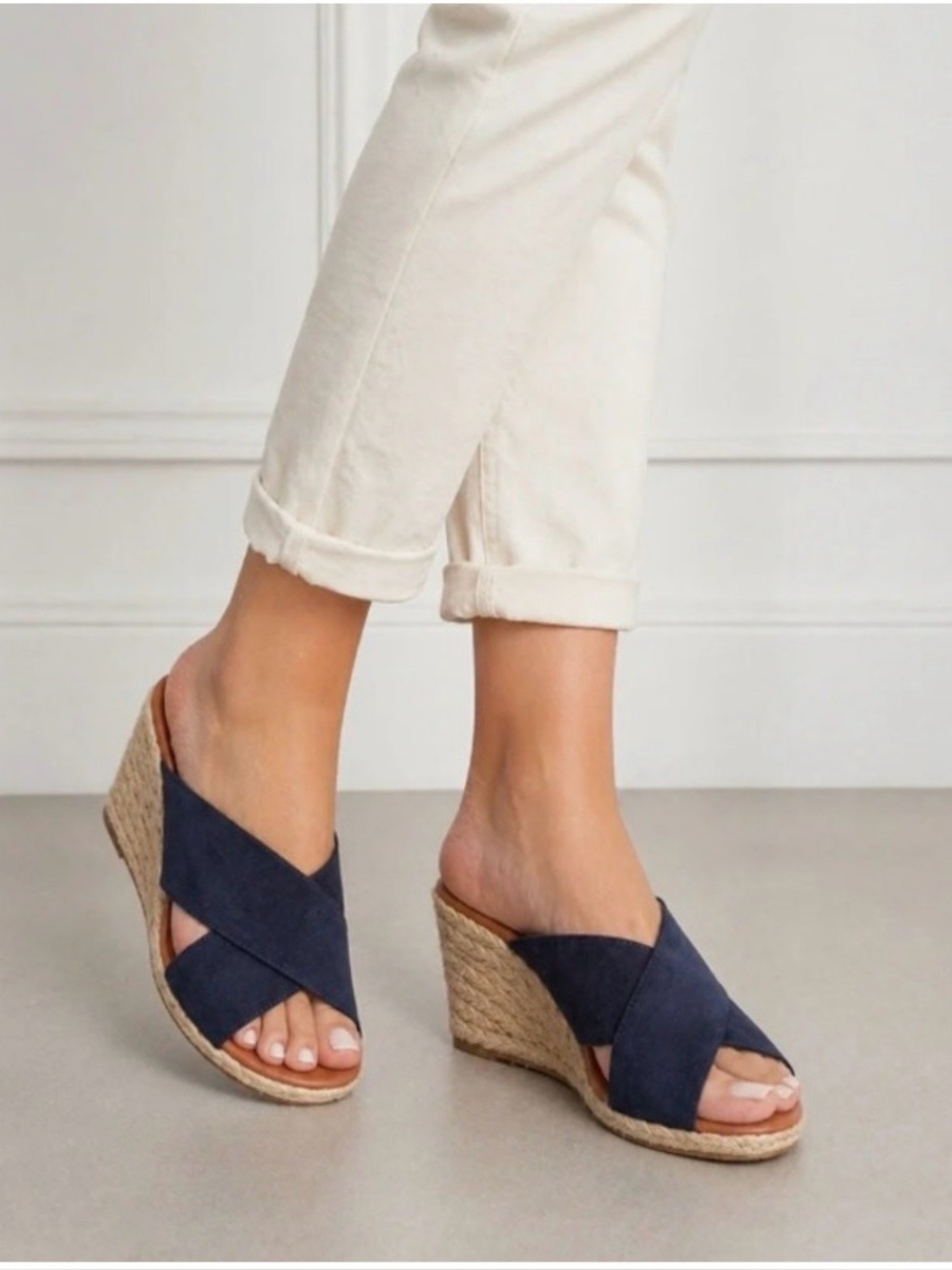 Tommy Bahamas Navy Suede Crisscross Wedge Sandals - Women's 9.5 .
NWOT